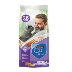 A bag of Purina Cat Chow Gentle Sensitive Stomach and Skin