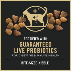 Pro Plan Complete Essentials contains guaranteed live probiotics. Made with bite sized kibble.