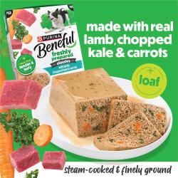 Beneful Freshly Prepared Classics Lamb Dinner loaf made with lamb, chopped kale and carrots