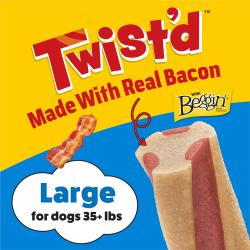 Twist'd, made with real bacon for large dogs