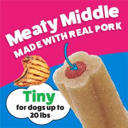 Meaty Middle, made with real pork, tiny