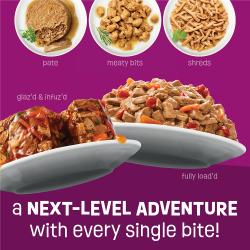 Friskies Glazed and Infuzed wet cat food is a next level adventure with every bite.