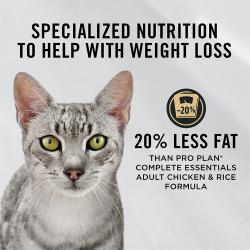 Pro Plan Adult Weight Management Chicken and Rice dry cat food is specialized nutrition to help with weight loss.