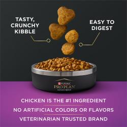 Pro Plan AdvantEDGE está elaborado con croquetas crujientes y sabrosas, fáciles de digerir y con pollo como ingrediente número 1.