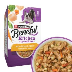 Benefull Kitchen Creations con pollo y vegetales vibrantes en salsa.