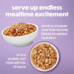 Haz que cada comida sea emocionante. Sírvelo como complemento sobre su croqueta favorita para añadir hidratación o como una comida rica en proteína con abundante salsa.