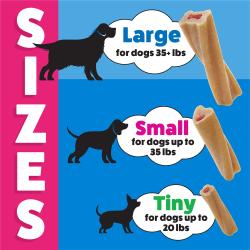 3 sizes of Busy Bone Original Chews Dog Treats