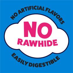 No Rawhide, no artificial Flavors. Easily Digestible.