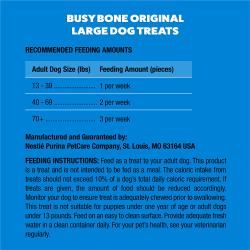 Feeding recommendations for Busy Bone Original Large Chews Dog Treats