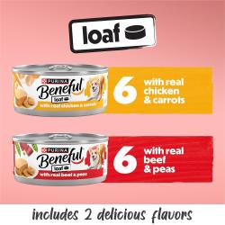 Includes 2 delicious flavors. 6 with real chicken and carrots and 6 with real beef and peas.