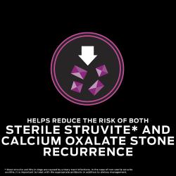 Purina Pro Plan Veterinary Diets UR helps reduce the risk of both sterile struvite and calcium oxalate stone recurrence.
