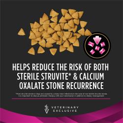 Purina Pro Plan Veterinary Diets UR helps reduce the risk of both sterile struvite and calcium stone recurrence.