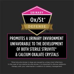Pro Plan Veterinary Diets UR Ox/St dog food promotes an environment unfavorable to sterile struvite and calcium crystals.