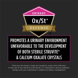El alimento para perros Pro Plan Veterinary Diets UR Ox/St promueve un entorno desfavorable para los cristales de estruvita estéril y de calcio.