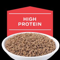 El alimento húmedo para gatos Pro Plan Veterinary Diets DM Manejo Dietético contiene alta proteína.