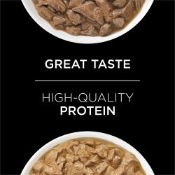El alimento húmedo para gatos Pro Plan Veterinary Diets UR Urinary St/Ox contiene proteína de alta calidad y gran sabor