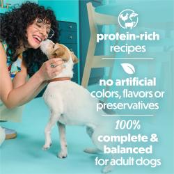 9 g de proteína completa por paquete. Sin colores, sabores ni conservadores artificiales. 100% completo y balanceado para perros adultos.