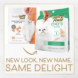 Old and new package images. New look. New Name. Same Delight.