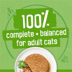 El paquete de variedades de paté Friskies para gatos húmedo es 100 por ciento completo y equilibrado para gatos adultos.