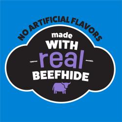Los masticables para perros Purina Busy Rollhide Extra Grandes están hechos con cuero crudo de res real y no contienen sabores artificiales.