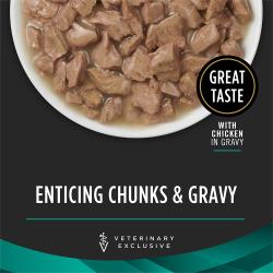 Pro Plan Veterinary Diets EN Gastroenteric wet cat food has a great taste with enticing chunks and gravy.