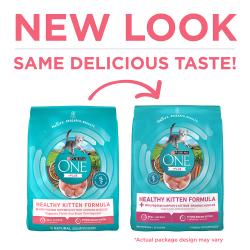 Purina ONE +Plus Alimento Seco para Gatos Gatito Saludable con Pollo tiene una nueva imagen con el mismo delicioso sabor.