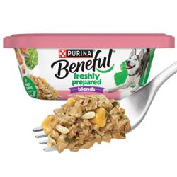 Beneful Mezclas recien preparadas con salmon, camotes, arroz integral y espinacas en sobre