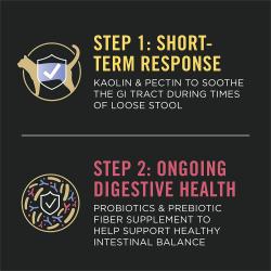 FortiFlora Pro 2 step process short term diarrhea response and ongoing cat digestive health