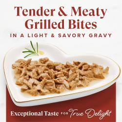 Tender and meaty grilled bites in a light and savory gravy.