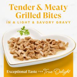 Tender and meaty grilled bites in a light and savory gravy.