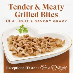 Tender and meaty grilled bites in a light and savory gravy.