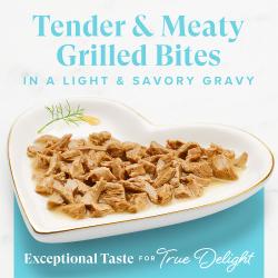 Tender and meaty grilled bites in a light and savory gravy.