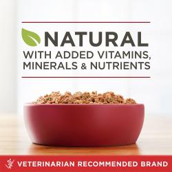Purina ONE Beef & Brown Rice Ground Wet Dog Food is natural with added vitamins, minerals, and nutrients.