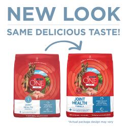 Purina ONE +Plus Joint Health Formula Dry Dog Food has a new look with the same delicious taste.