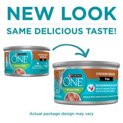 Purina ONE Grain Free Chicken Wet Cat Food has a new look with the same delicious taste.