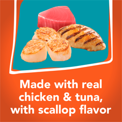 Elaborado con carne real de pollo y sabor a vieiras