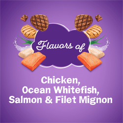 Alimento Friskies Surfin' & Turfin’ Favorites con pollo, pescado blanco marino, salmón y filete miñón