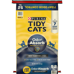 Parte delantera del paquete de arena no aglomerante con absorción de olores para gatos Tidy Cats