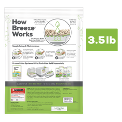 Parte posterior del paquete de repuesto de gránulos de arena para gatos Tidy Cats Breeze
