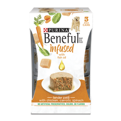 Alimento húmedo para perros de Beneful Infused de paté tierno con aceite de pescado, pollo, zanahorias y espinaca