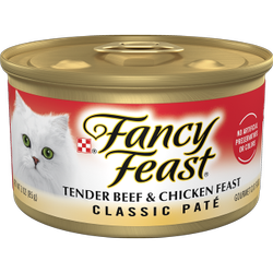 Alimento húmedo <i>gourmet</i> para gatos Fancy Feast sabor a paté clásico de carne de res y pollo tierna