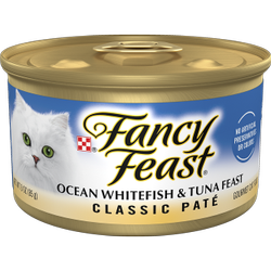 Alimento húmedo <i>gourmet</i> para gatos Fancy Feast Classic Paté de pescado blanco marino y atún