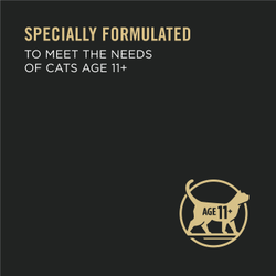 Especialmente formulada para satisfacer las necesidades de los gatos mayores de 11 años.