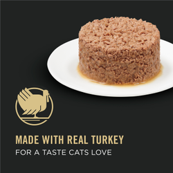 Hecho con carne real de pavo para lograr un sabor que los gatos aman.