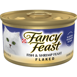Alimento húmedo para gatos Purina Fancy Feast de pescado y camarón desmenuzados