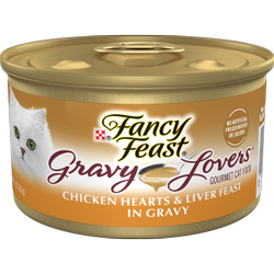 Purina Fancy Feast Gravy Lovers Chicken Hearts and Liver Feast Gourmet Cat Food in Wet Cat Food Gravy