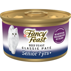 Fancy Feast Tender Beef Feast Classic Paté Senior 7+ front of pack