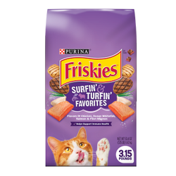 Paquete de alimento seco para gatos de Friskies Surfin' & Turfin’ Favorites