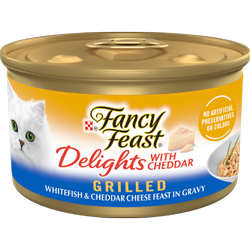 Fance feast cheddar delights whitefish cat food