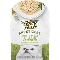 Purina Fancy Feast Appetizers Grain Free Wet Cat Food Complement White Meat Chicken Appetizer in a Savory Tuna Broth Cat Food Topper